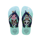 Minecraft children's light blue flip flops