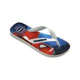 Top Marvel II white/blue children's flip flops