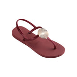 Twist metal magenta flip flops