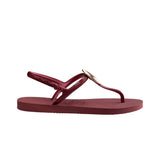 Twist metal magenta flip flops
