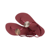 Twist metal magenta flip flops