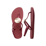 Twist metal magenta flip flops