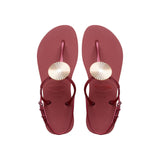 Twist metal magenta flip flops