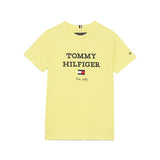 Yellow th logo written short sleeve t-shirt