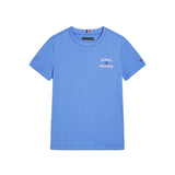 T-shirt maniche corte logo th petto azzurro