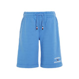 Sports shorts with light blue logo