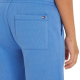 Sports shorts with light blue logo