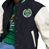 Bomber th logo sul retro blu