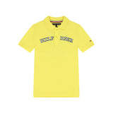 Polo maniche corte logo ricamato giallo