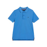 Polo maniche corte flag piquet azzurro