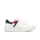 Sneakers con lacci e flag brand bianca