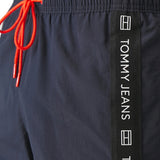 Blue side logo stripe swim shorts