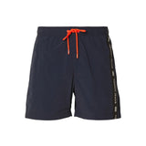 Blue side logo stripe swim shorts