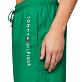 Green side logo swim shorts