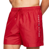 Red side logo swim shorts