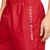 Red side logo swim shorts