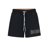 Black side logo swim shorts