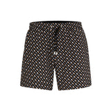 Black allover print swim shorts