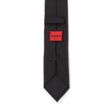 Silk tie with 6 cm logo embroidery