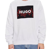 Sweatshirt with box-logo print in French terry