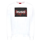 Sweatshirt with box-logo print in French terry