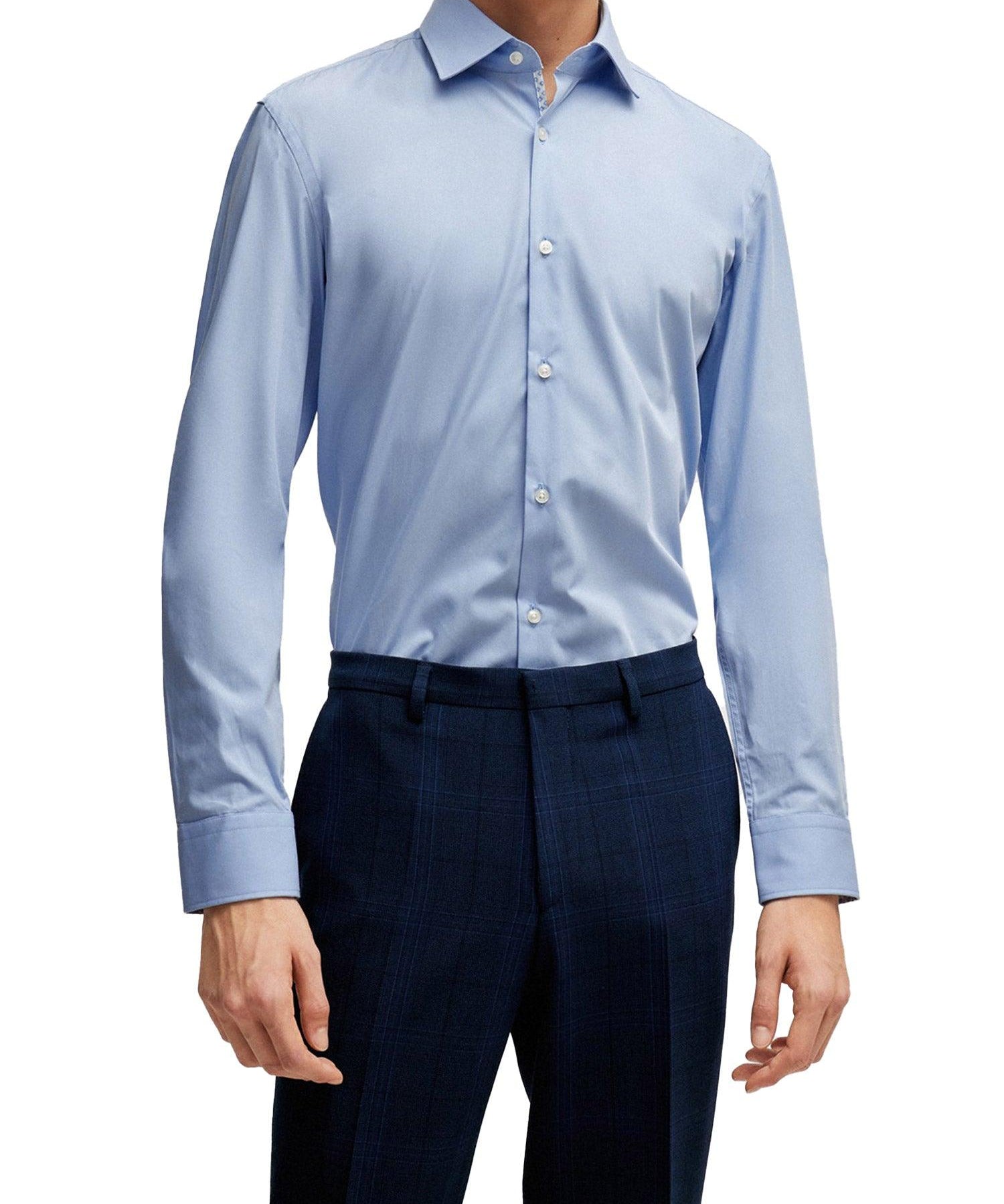 Camicia slim fit con collo Italiano - CityModa