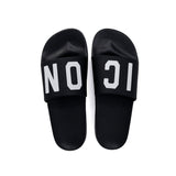 Ciabatta logo lettering pvc nero