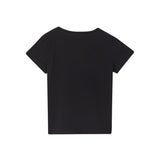 T-shirt maniche corte con logo frontale nero