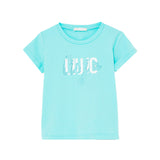 T-SHIRT MC LIU JO STRASS TURQUOISE