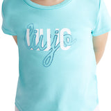 T-SHIRT MC LIU JO STRASS TURQUOISE