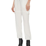 Pantalone cargo relaxed fit con elastici alla caviglia