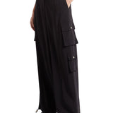 Relaxed fit cargo trousers with elasticated ankles