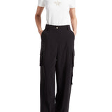 Pantalone cargo relaxed fit con elastici alla caviglia