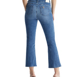 Jeans Bottom Up cropped con bottoni gioiello - Denim medio