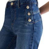 Jeans flare con bottoni gioiello - denim scuro