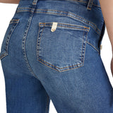 Jeans flare con bottoni gioiello - denim scuro