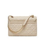 Quilted shoulder bag with beige shoulder strap