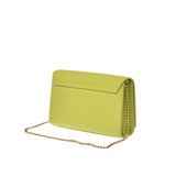 Borsa clutch logo con tracolla giallo