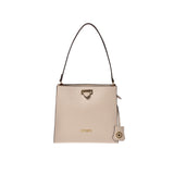 Borsa shopper con logo a cuore beige