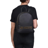 Big backpack with maxi black lettering logo