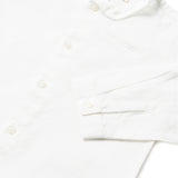 White baby boy mandarin collar linen shirt