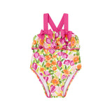 Baby girl floral print one-piece swimsuit