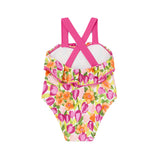 Baby girl floral print one-piece swimsuit