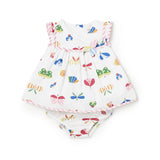 Baby girl dress with matching diaper cover