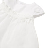 Ceremony chiffon dress with cream newborn diaper cover