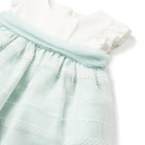 Dress combined with aqua green baby diaper cover