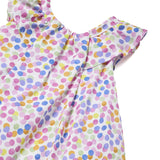 Polka dot print dress with patterned baby diaper cover