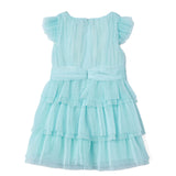 Abito tulle plissettato bambina celeste