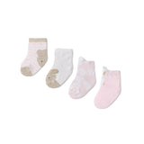 Set 4 pack calzini neonata rosa multi