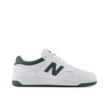 BB480 WHITE/GREEN LEATHER/TEXTILE SNEAKER